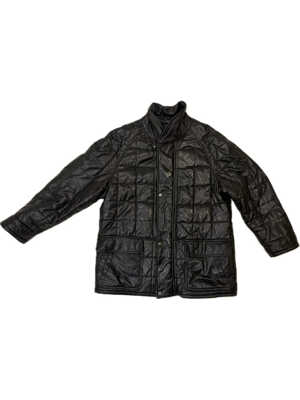 Ferragamo | Men's Quilted Black Leather Jacket